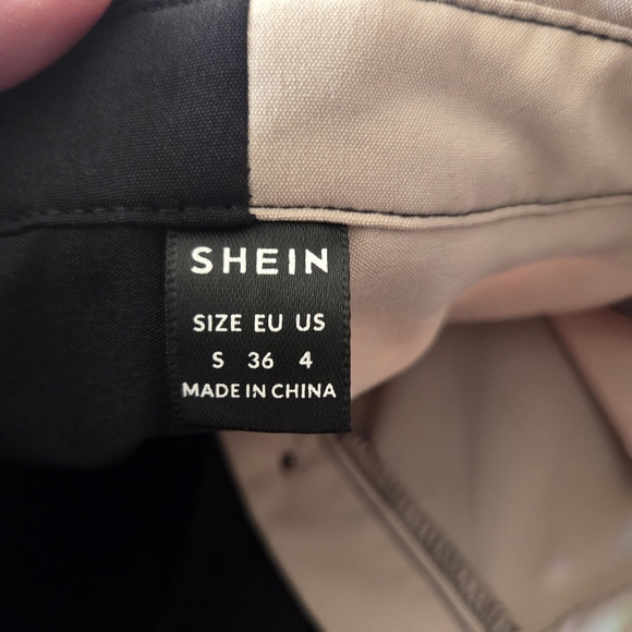 SHEIN Two-Tone Black and Cream Mini Shirt Dress Size Small - Picture 5 of 5